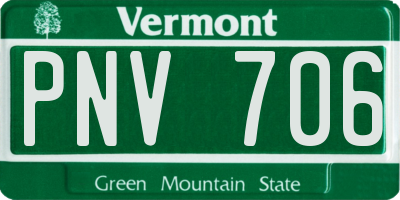VT license plate PNV706