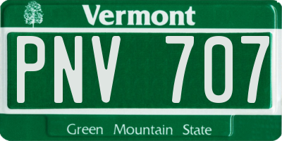 VT license plate PNV707
