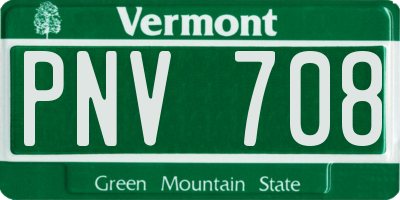 VT license plate PNV708