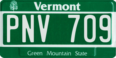 VT license plate PNV709