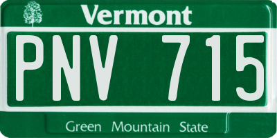 VT license plate PNV715