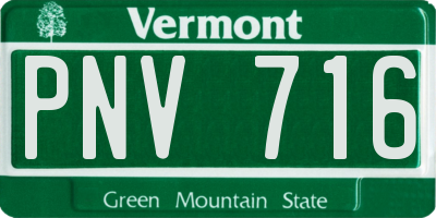 VT license plate PNV716