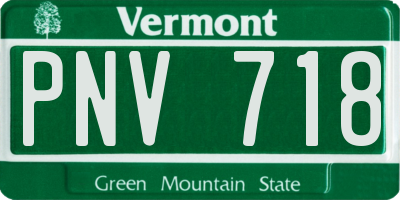 VT license plate PNV718