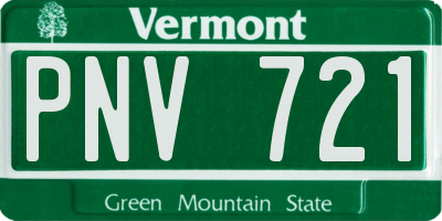 VT license plate PNV721