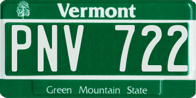 VT license plate PNV722