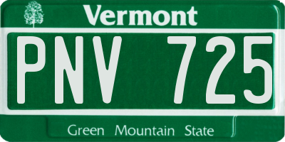 VT license plate PNV725