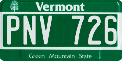 VT license plate PNV726