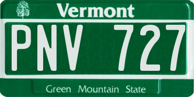 VT license plate PNV727
