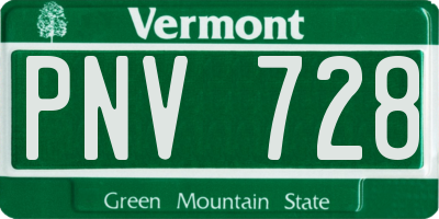 VT license plate PNV728