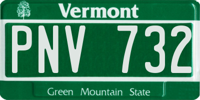 VT license plate PNV732