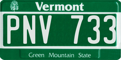 VT license plate PNV733
