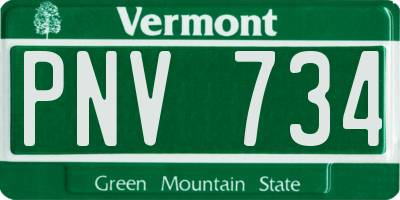 VT license plate PNV734