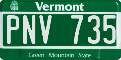 VT license plate PNV735