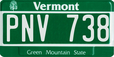 VT license plate PNV738