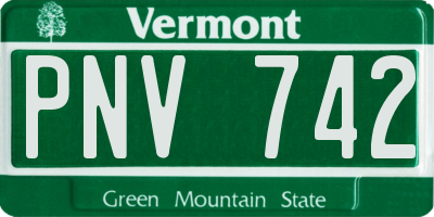 VT license plate PNV742