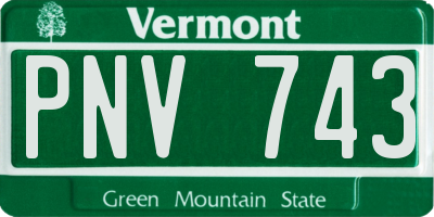 VT license plate PNV743