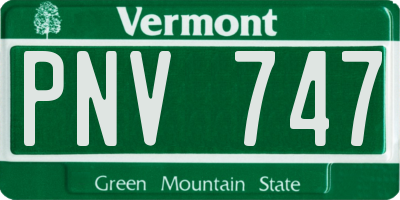 VT license plate PNV747