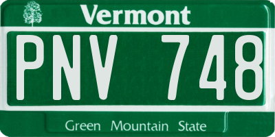 VT license plate PNV748