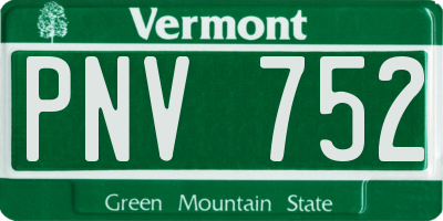 VT license plate PNV752