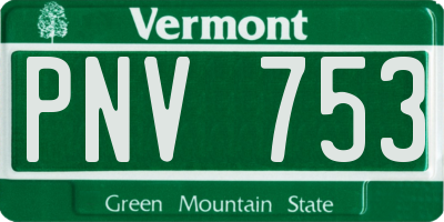 VT license plate PNV753