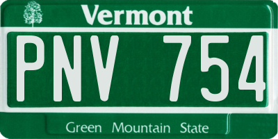 VT license plate PNV754