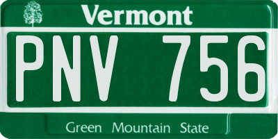 VT license plate PNV756