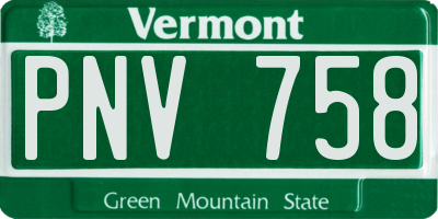 VT license plate PNV758