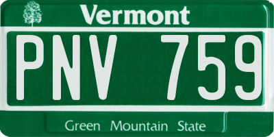 VT license plate PNV759
