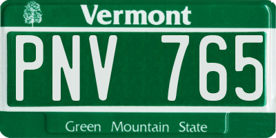 VT license plate PNV765