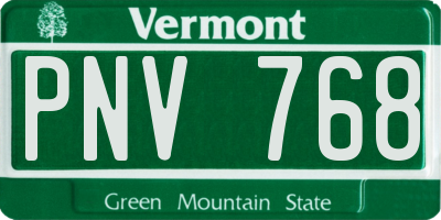 VT license plate PNV768