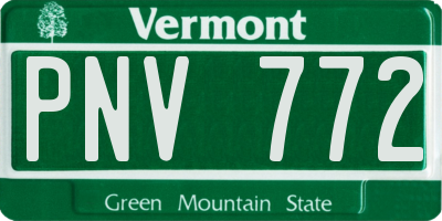 VT license plate PNV772