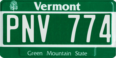 VT license plate PNV774