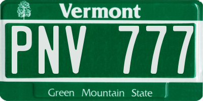 VT license plate PNV777
