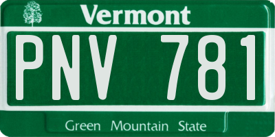 VT license plate PNV781
