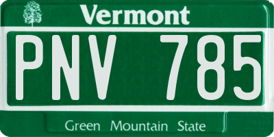 VT license plate PNV785