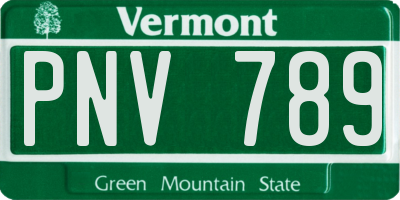 VT license plate PNV789