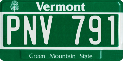 VT license plate PNV791