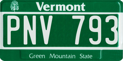 VT license plate PNV793
