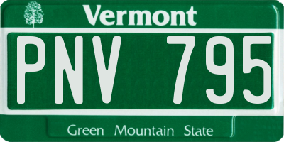 VT license plate PNV795