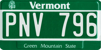 VT license plate PNV796