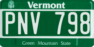 VT license plate PNV798