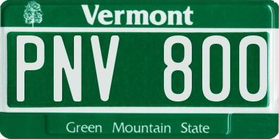 VT license plate PNV800