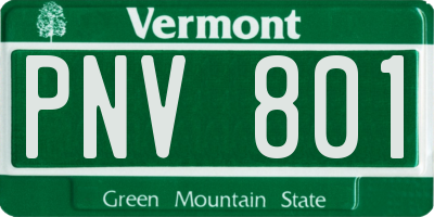 VT license plate PNV801