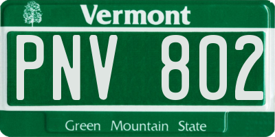 VT license plate PNV802