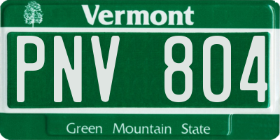 VT license plate PNV804