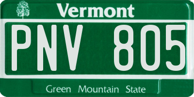 VT license plate PNV805