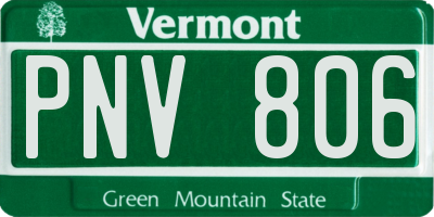 VT license plate PNV806