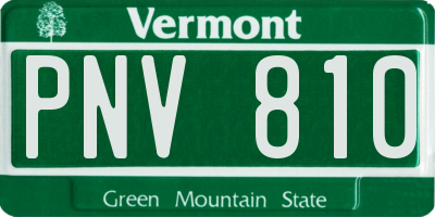 VT license plate PNV810
