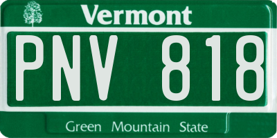 VT license plate PNV818