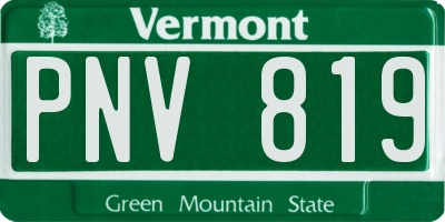VT license plate PNV819